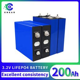 4PCS 3.2V Lifepo4 200Ah Battery High Capacity 12V Lifepo4 Battery DIY Rechargeable for Solar Wind Energy System EU US TAX FREE