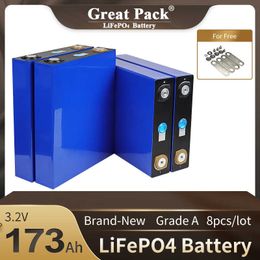 LiFePO4 8PCS 3.2V 173Ah 100% Full Capacity Brand New Grade A Battery Cell Rechargeable Deep Cycle Lithium Ion Energy Storage
