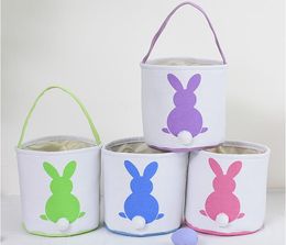 Party Supplies Easter Egg Storage Basket Canvas Bunny Ear Bucket Creative Easter Gift Bag With Rabbit Tail Decoration 8 Styles SN608
