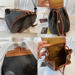 Shoulder Bags Bonus Designer points New Triumphal Arch Old Flower Backpack Women's Drawstring Leather One Oblique Straddle Small