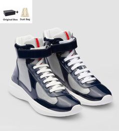 High-top Men Americas Cup Sports Shoes Bike Fabric Patent Leather Sneaker Shoe Platform Sole Mesh Breath Trainer Wholesale Discount Casual Waking EU38-46