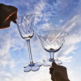 Wine Glasses Creative Glass Water Flower Shaped High Foot Cup Lovely Cocktail Champagne For Gifts