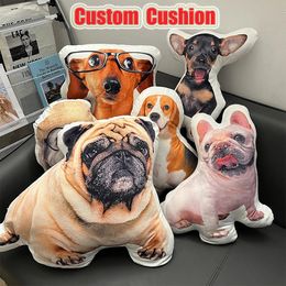 Cushion Decorative Pillow Custom Personalised P o DIY Pet Cushion Toys Dolls Stuffed Animal Dog Cat Picture Memorial Christmas Gift 230105