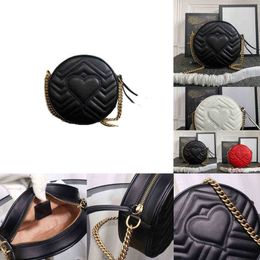 New Shoulder Bags GBAG Quilted Heart Designer Bags Circular Women Leather Handbag Round Wallet Fashion Classic Chain Crossbody Messenger Solid Color Purses