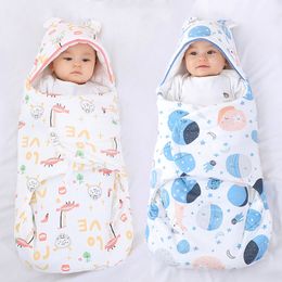 Sleeping Bags Winter born Baby Wrap Blankets Cotton Cartoon Envelope For Sleep Sack Thick for 0 6M 230106