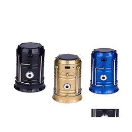 Other Home Decor Solar Energy Charging Led Cam Lamp Outdoor Usb Charge Collapsible Lantern Portable Hanging Emergency Flashlights Hi Dhmld