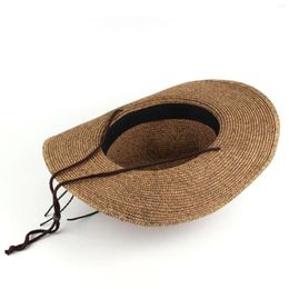 Berets Straw Cowboy Hat Couple Sunscreen Shapeable Unisex Hats Travel Rodeo Beach Outdoor