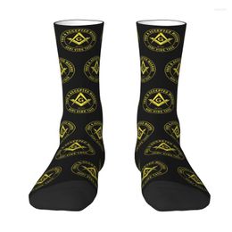 Men's Socks Funny Men's Free Accepted Masons Masonic Freemason Dress Unisex Warm Breathbale 3D Print Crew