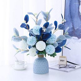 Decorative Flowers Artificial Flower And Vase Fake Hydrangea Arrangement Used For Home Office Party Wedding Table Dining Decoration Mariage