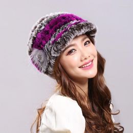 Visors Russian 2023 Sale Rex Wool Knit Hat Winter Female Thick Warm Hats For Women Colourful Assorted Colours Fur Caps Gxy234