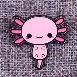 Brooches AxoLotl Brooch Salamander Mexican Walking Fish Enamel Pins Lizard Reptile Urodela Amphibia Cute Lapel