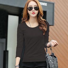 Women's T Shirts 2023 Autumn Winter Women Tops Tees T-shirts Long Sleeve Casual Tunic Basic Shirt