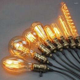 Pendant Lamps Brass Lamp Holder Industrial Style Vintage Decoration DIY E27 Indoor With Switch Edison Light