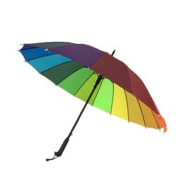 Umbrellas Creative Long Handle Colorf Rainbow Durable Semimatic Rainproof Windproof Women Large Umbrella Dh0992 Drop Delivery Home G Dhaq8