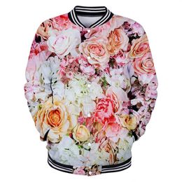 Men's Jackets Flowers Baseball Women Men Sweatshirt Streetswear Winter Jacket Coat Kpop College Hoodies Plus Size K- ClothesMen's Men'sMen's