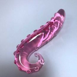 Dildo Pink Hippocampus Glass Dildo Realistic Dildo Sex Adults Toys Long Butt Plug Sex Toy for Women Glass Anal Plug Adult Toys 0804