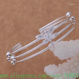 Bangle Silver Plated Bracelet Fashion Jewelry Three Wire Dragonfly /dxxampea Ayzajqga AB047