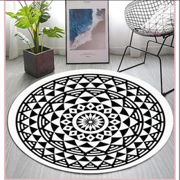 Carpets Round Floor Mat 60 60cm 3D Persian Style Carpet Living Room Non-slip Decoration Modern Area Protection Rug