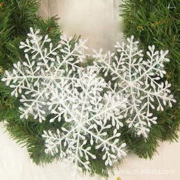 Christmas Decorations 6pcs Tree Decoration Snowflakes 6cm White Plastic Artificial Snow Decor Home Year Party