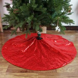Christmas Decorations Tree Skirts Sparkly Xmas Skirt Fabric Carpet Round Gold Sequin Mats Beautiful Pography 2023 Year