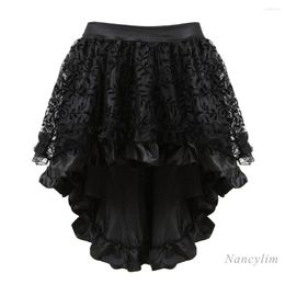 Skirts Solid Colour Irregular Flocking Zipper Elastic Waist Skirt For Women Short Birthday Party Wear Performance 2023 Wholesale