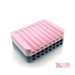 Soap Dishes Antiskid Dish Sile Holder Tray Storage Rack Plate Box Bath Shower Container Bathroom Accessories Vt0601 Drop Delivery Ho Dhyik