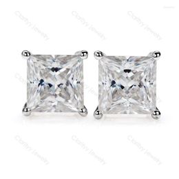 Stud Earrings Design 925 Sterling Silver Princess Cut Moissanite Diamond Women Bracelet