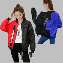 Women's Jackets Thin Section Harajuku BF Baseball Uniform Korean Student Spring Fashion Loose Spell Colour Coat Female