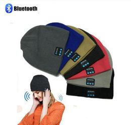 Fashion Women Men Beanie Hat Cap Wireless Bluetooth Auriculares Auriculares Mic Mic Winter Sport Music Sombreros TO3173396587