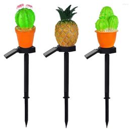 Outdoor LED Solar Ground Light IP44 Waterproof Pineapple Cactus Garden Landscape Lights Lawn Lamp For Park/Pathway