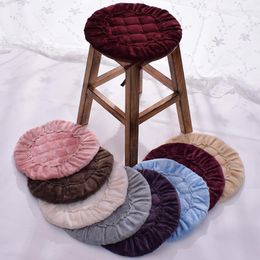 Pillow Round Short Plush Stool Soft Dining Chair Mat Thin Case Non-slip