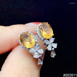 Stud Earrings KJJEAXCMY Fine Jewellery Citrine 925 Sterling Silver Luxury Girl Gemstone Ear Studs Support Test