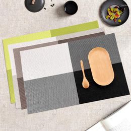 Table Mats PVC Lattice Placemat Dining Mat Textilene Antiskid Insulation Anti Scald Bamboo Pattern Fashion Decoration Elegant