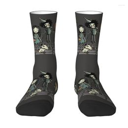 Men's Socks Fashion Print Tim Horror Movie For Men Women Stretchy Summer Autumn Winter Gothic Halloween Film Crew