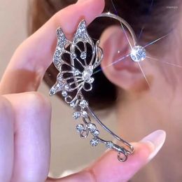 Backs Earrings Zircon Butterfly Elf Wrap Around Ear Earring Fairy No Piercing Cuff Gothic Clip Non Pierced
