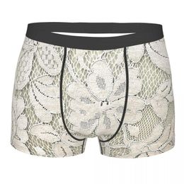 Underpants Bohemian Patterns Ivory Beige Lace Homme Panties Men's Underwear Ventilate Shorts Boxer Briefs