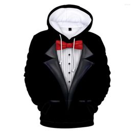 Men's Hoodies Kids Funny Suit Tie 3D Hoodie Sweatshirts Men/Boy High Quality Hoody Autumn Winter Jacket Pullovers 2 To 13 Years