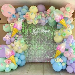 Other Decorative Stickers Cute Ice Cream Themed Macaron Balloon Garland Arches Set Girls Birthday Party Baby Shower Decoration 230105