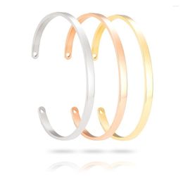 Bangle PolishedPlus Customized Heart Stainless Steel Hollow Smooth Bracelet Logo Personalized Custom For Women Birthday Gift