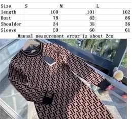 FWomen Casual Dress Pullover Vintage Strick Modedesignerkleidung voller Buchstabe Langarm 5 Arten Blusen Damen Trench Strickmäntel Größe S-2XL