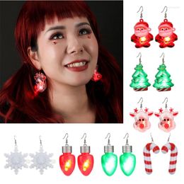 Dangle Earrings Christmas Party LED Lights Tree Glowing Dangler Glow In The Dark Snow Eardrop Easter Present Gift