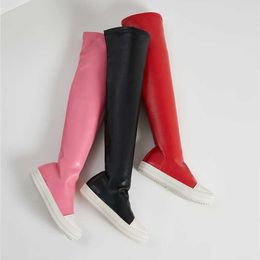 Overknee-Stiefel für Damen, Winter, modisch, oberschenkelhoch, weiches Leder, langer, luxuriöser Schuh, EU43