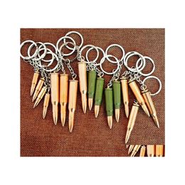 Key Rings Simation Chain Cartridge Case Pistol Tank Aircraft Hammer Bell Ear Spoon Souvenir 24Pcs/Lot Drop Delivery Jewelry Dhzub