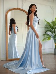 Evening Sexy Mermaid Dresses 2023 Square Neck Side Split Long Prom Party Gowns Bridesmaid Dress