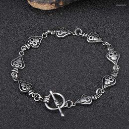 Link Bracelets Punk Spades Skull Bangles & For Men Stainless Steel Charm Gothic Trendy Jewelry Male GS0027