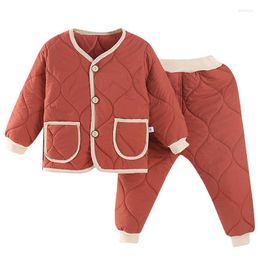 Clothing Sets Children's Winter Autumn Top Pants 2pcs Kids Baby Boy Girl Thick Cotton Outfits Clothes For Girls Set 1-6Y