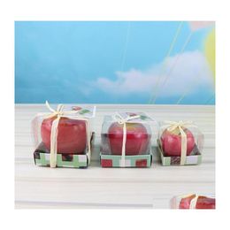 Noel dekorasyonları elma şekli mum yenilik meyvesi yaratıcı arife hediye kokulu bougie parti dekorasyonu DBC VT0377 Damla Teslimat Ho Dhypn