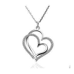 Pendant Necklaces Gift White Gold Crystal Jewelry Necklace For Women Dgn498 Heart 18K Gem With Chains262K Drop Delivery Pendants Dhi0L