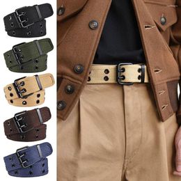 Belts Women Female Casual Vintage Double Pin Buckle Waistband Weave Waist Band Ladies Dress Strap Nylon Braided Belt