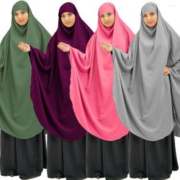 Ethnic Clothing One Piece Large Khimar Prayer Hijab Garment Overhead Niqab Muslim Women Dress Abaya Burqa Robe Kaftan Ramadan Worship